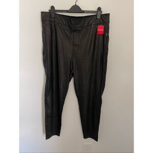 SPANX Slim Straight Slimming Pants Faux Leather Plus Size 2X NWT In Black